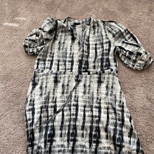 Who what wear: women’s puff elbow sleeve collared midi half shirt dress